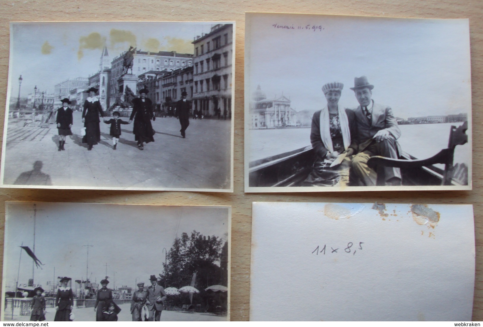 VENETO 4 FOTO ANNO 1919 GITA A VENEZIA PRIMI ANNI 900 - Altri & Non Classificati