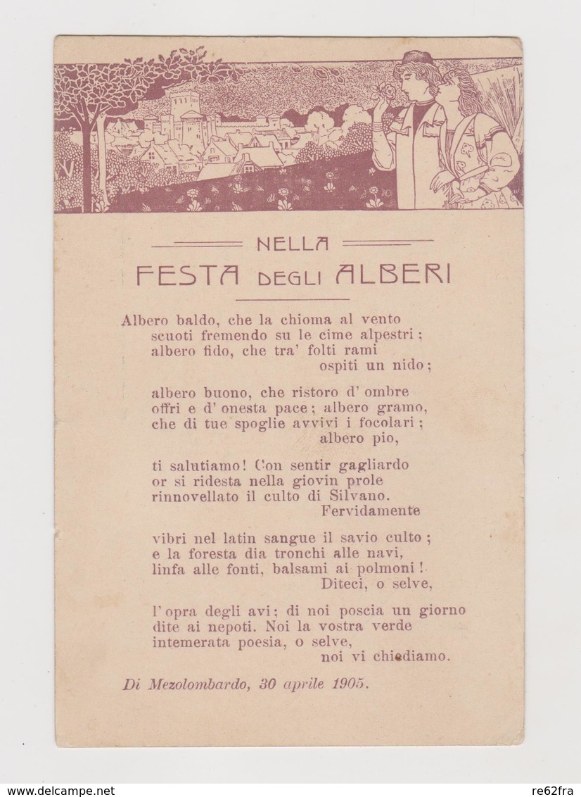 Mezzolombardo (TN) Festa Degli Alberi, 30 Aprile 1905, Illustrata   - F.p. - Anno 1905 - Trento