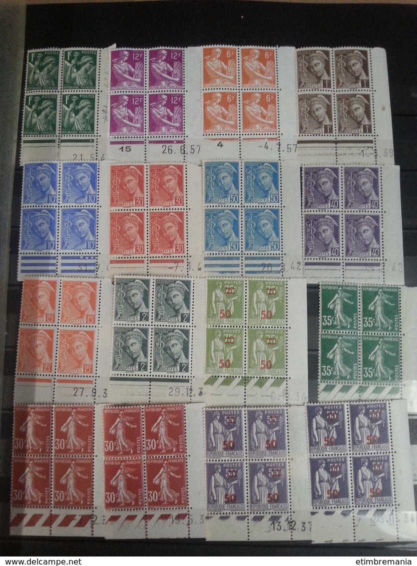 LOT N° 750  FRANCE neufs ** 1935 / 1979 nombreux bloc de 4 . collection en 2 volumes