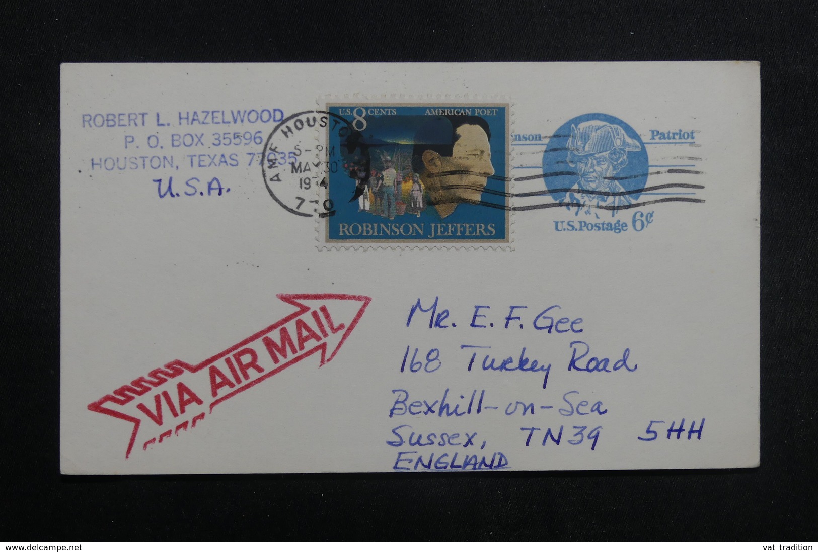 ETATS UNIS - Entier Postal De Houston Pour Le Royaume Uni En 1974 - L 40216 - 1961-80