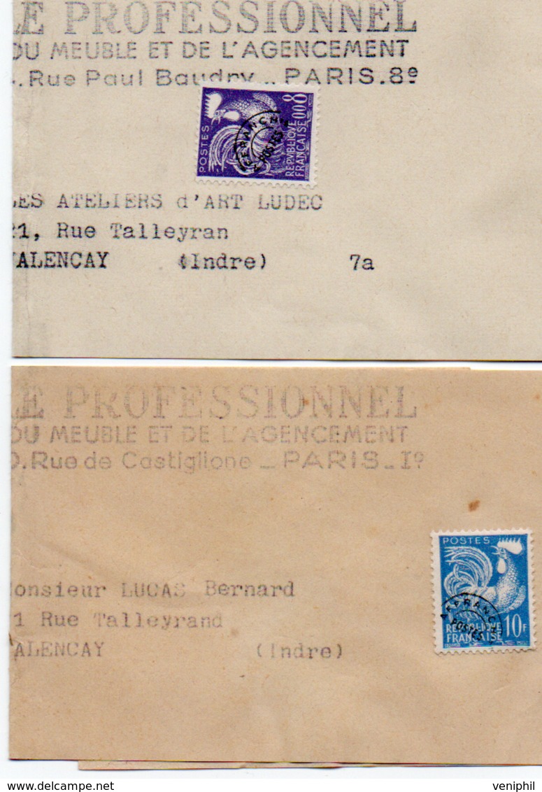 2 BANDES JOURNAUX AFFRANCHIES PREO N° 110 + N° 119 -ANNEE 1959-60 - 1953-1960