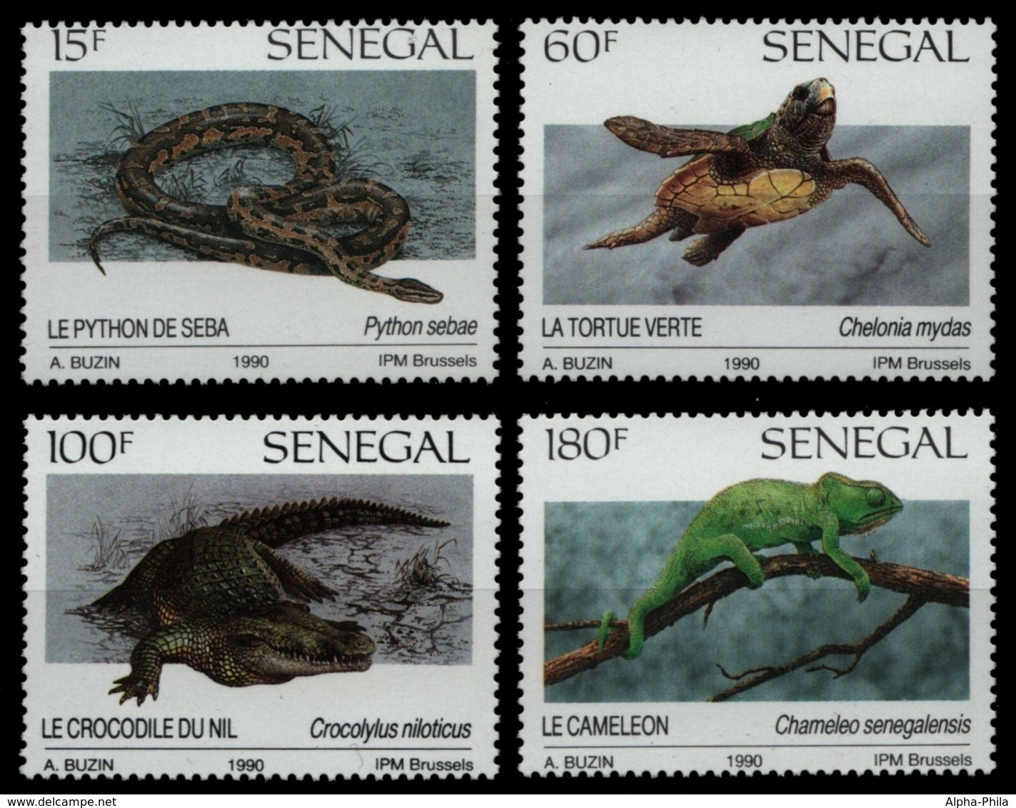 Senegal 1991 - Mi-Nr. 1116-1119 ** - MNH - Reptilien / Reptiles - Senegal (1960-...)