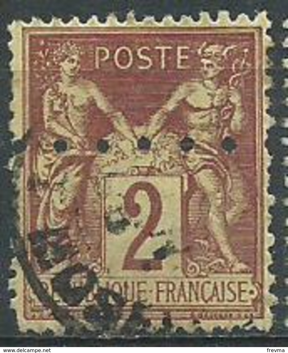 Timbre Type Sage 1884-1890 Yvt 85 Perforé 6 Trous - 1898-1900 Sage (Type III)