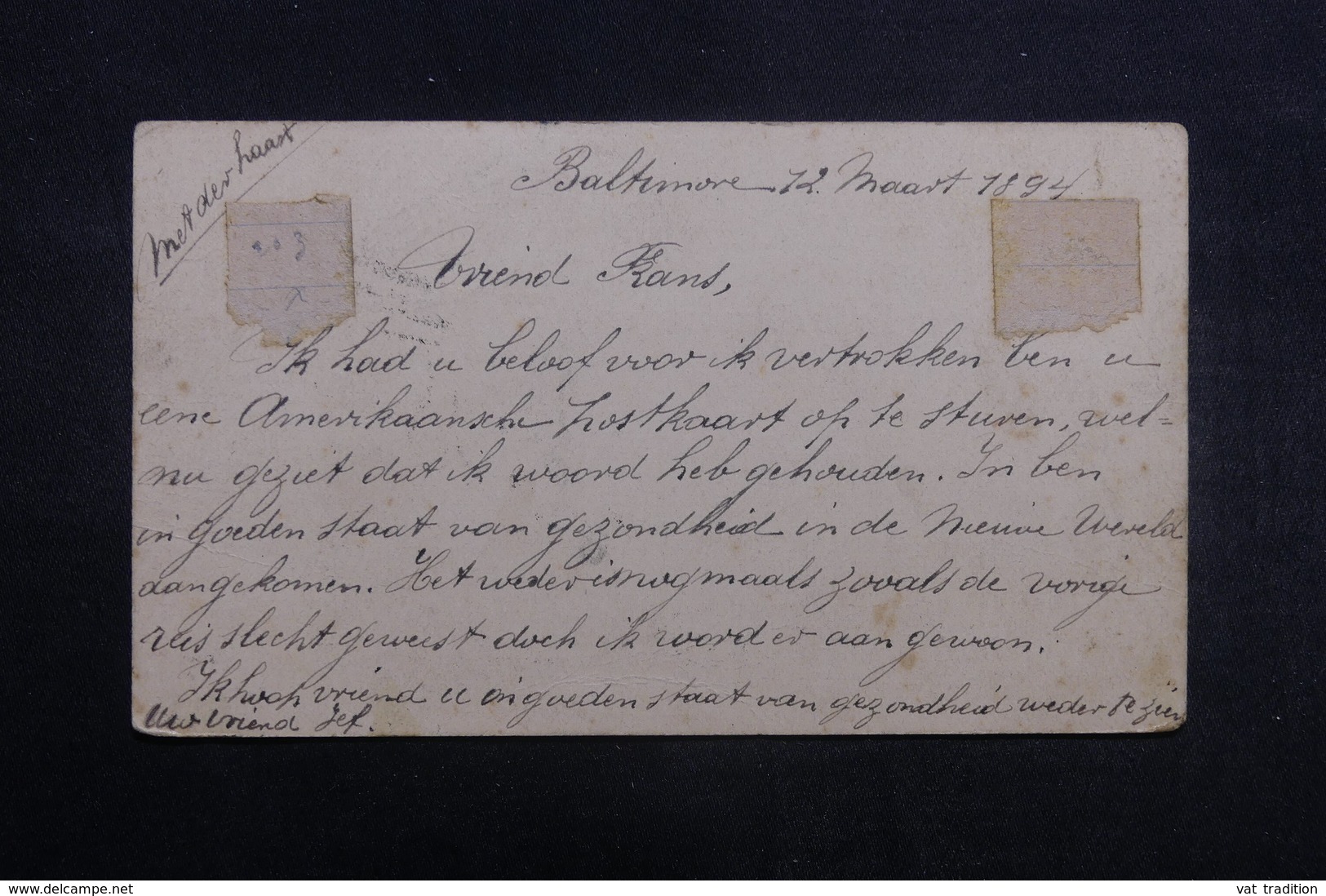 ETATS UNIS - Entier Postal De Baltimore Pour La Belgique En 1894 - L 40222 - ...-1900