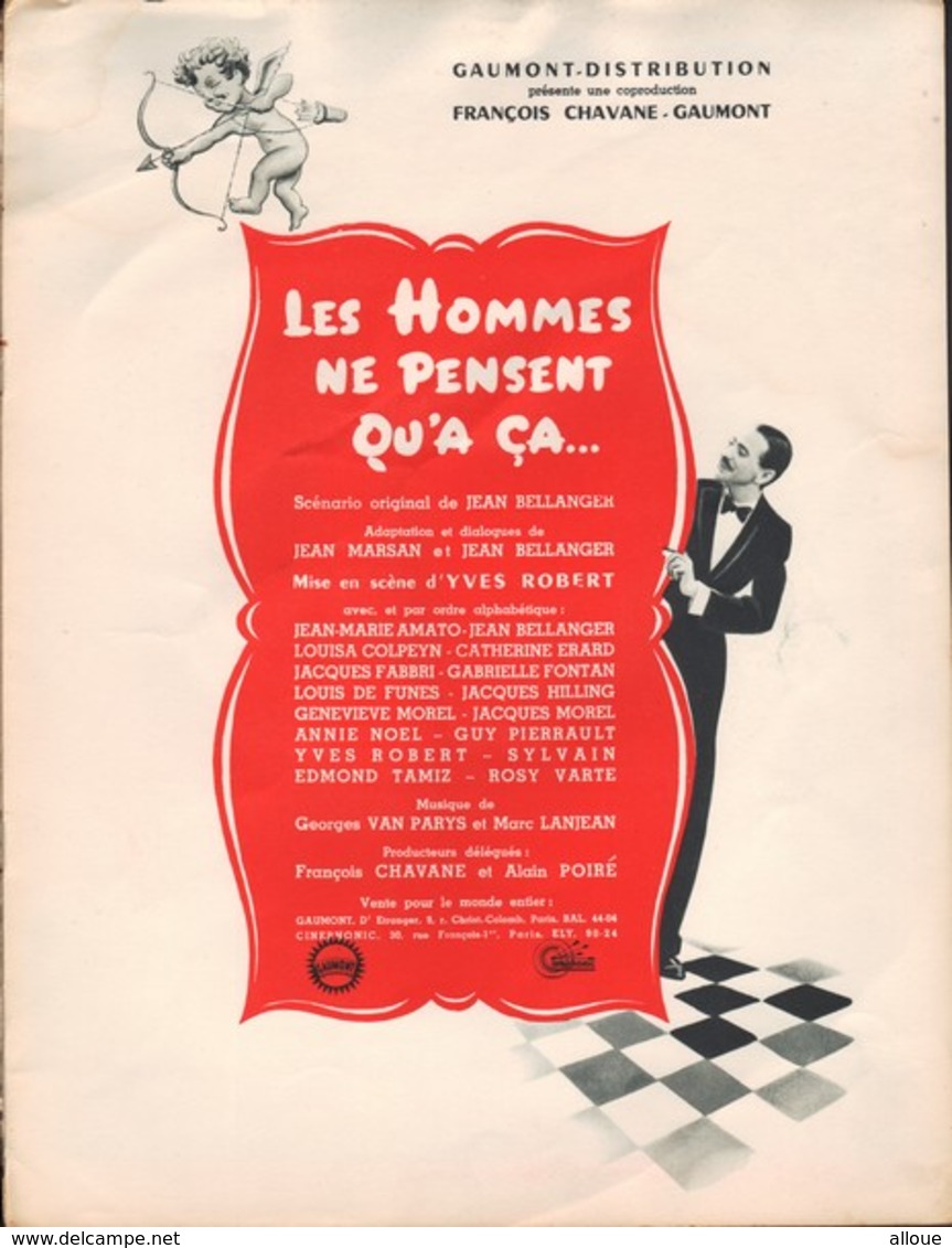 PRESS-BOOK DU FILM LES HOMMES NE PENSES QU'A CA - LOUIS DE FUNES-JACQUES FABBRI-JACQUES MOREL-YVES ROBERT- - Publicité Cinématographique