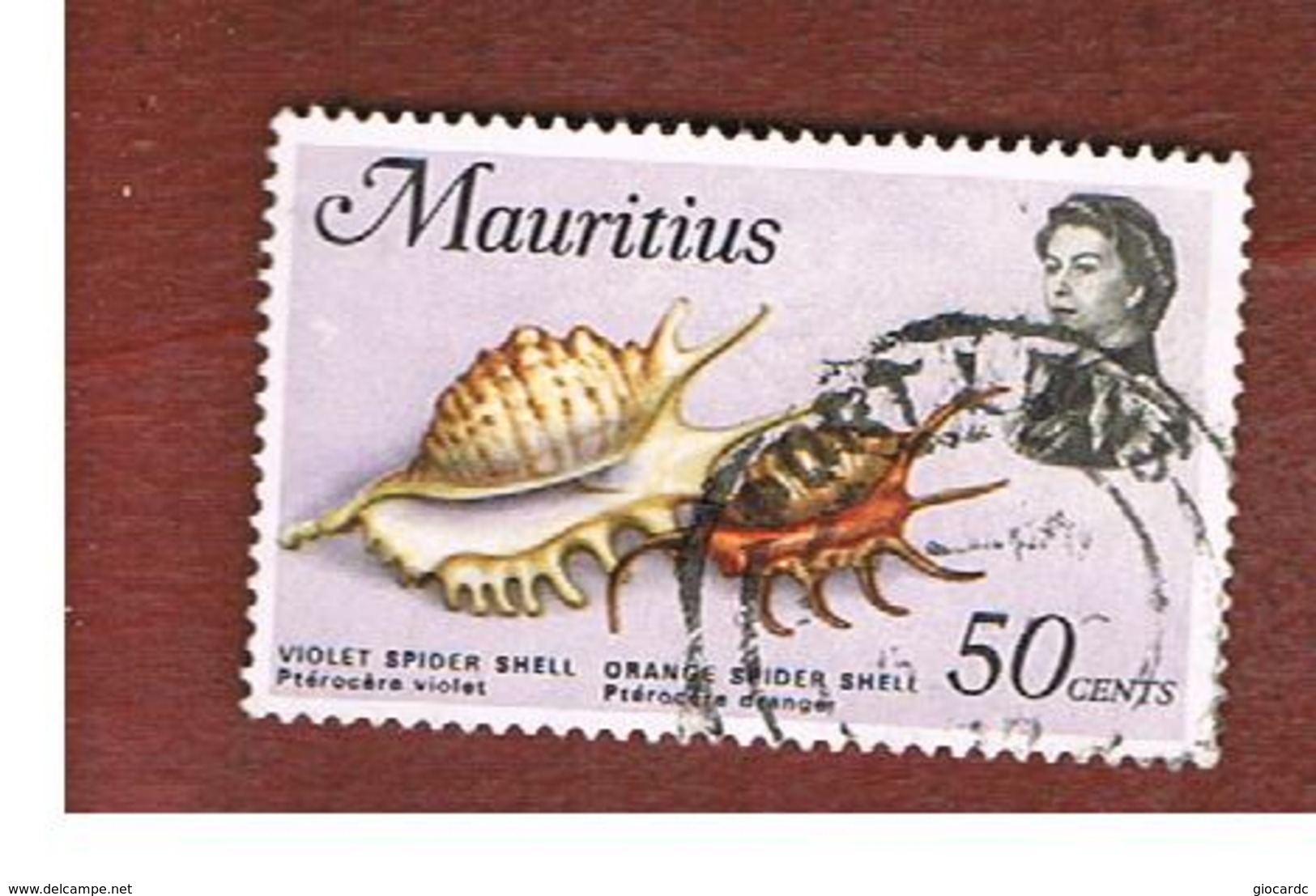 MAURITIUS -  SG 448   -  1969 MARINE ANIMALS: SEA SHELLS   -  USED° - Mauritius (1968-...)