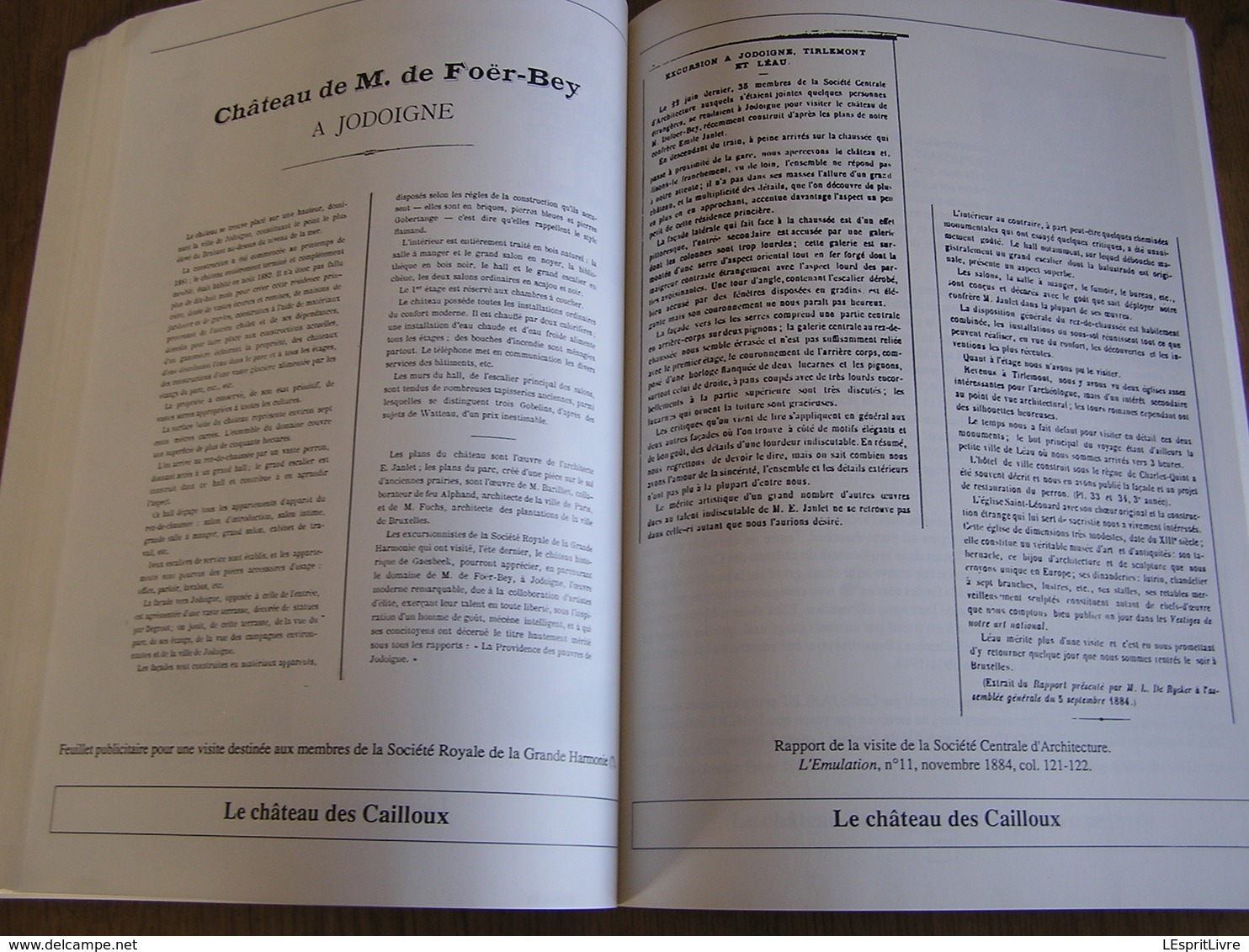 CHÂTEAU DES CAILLOUX Jodoigne Régionalisme Architecture Hector Defoër Dufour Dufort Egypte Salle des Echos Hopital Parc