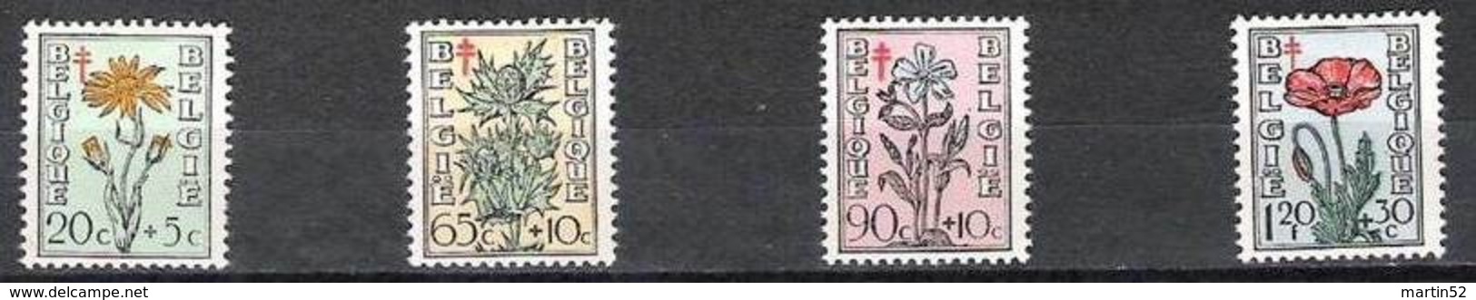 Belgien Belgique 1949: Fleurs Et Plantes Médicales COB 814-817 Yv 815-818 Mi 854-857 ** MNH - Plantes Médicinales