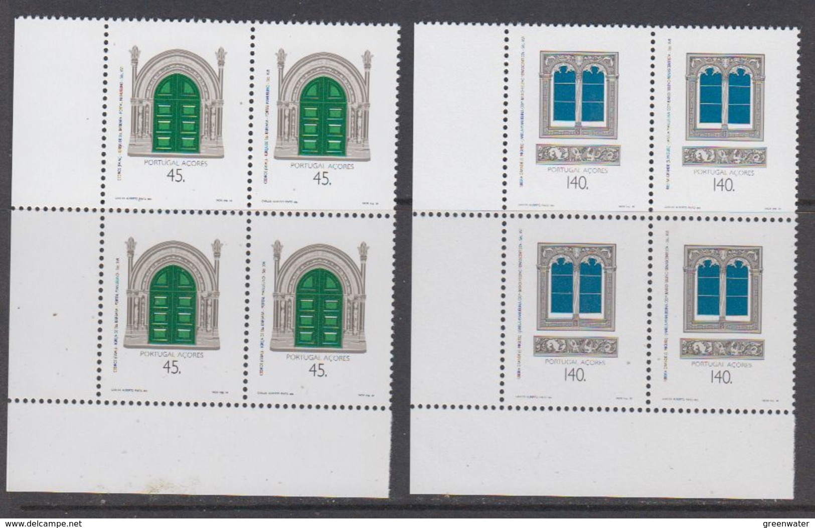 Azores 1994 Architecture / Windows 2v Bl Of 4 (corner)  ** Mnh (44323A) - Azoren