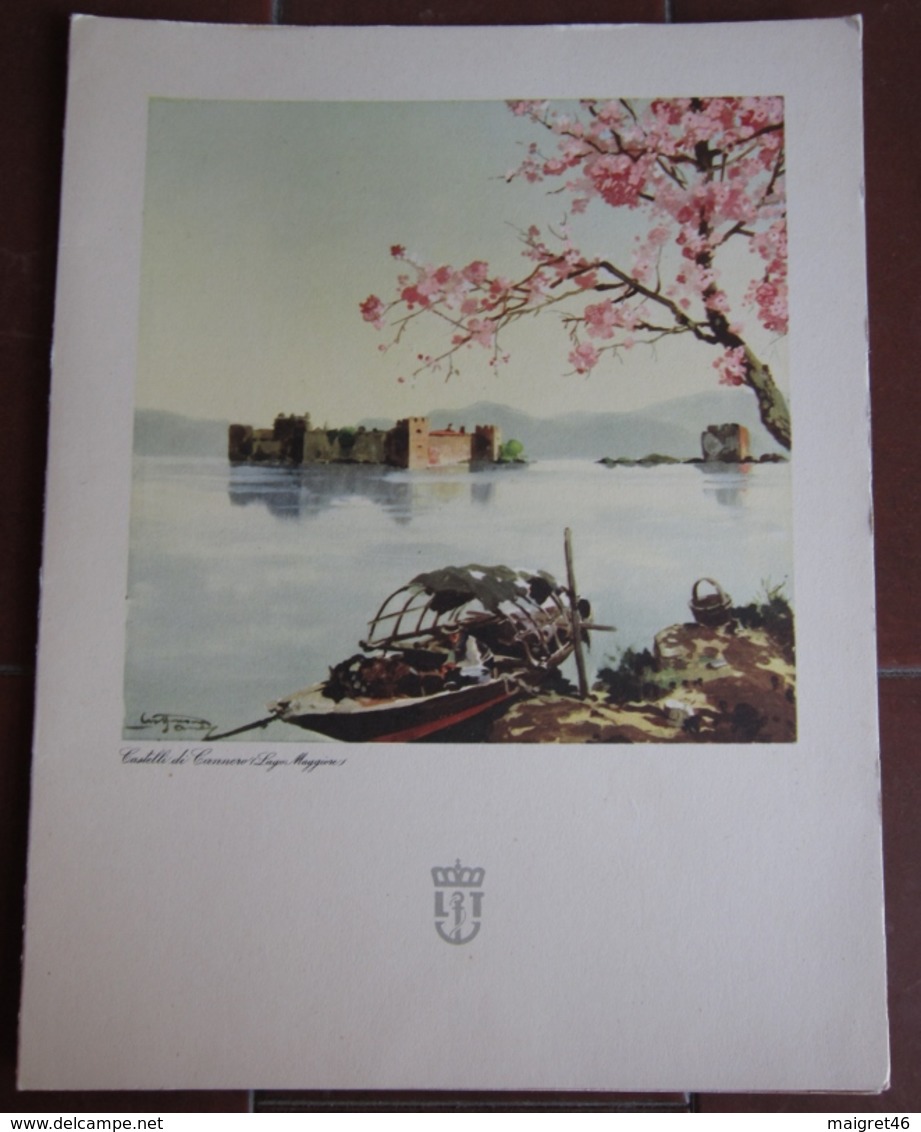 MENU ITALIA ITALIA LLOYD TRIESTINO ADRIATICA TIRRENIA MOTONAVE EUROPA ANNO 1953 CASTELLI CANNERO LAGO MAGGIORE - Menu