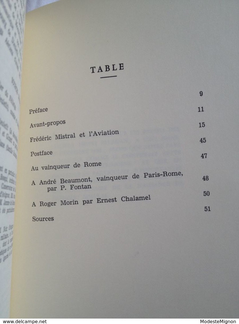Frédéric Mistral et l'aviation de Claude Marzeau ; A. Chamson (Préface) ; R. Jouveau (Avant-Propos) ; André Turcat