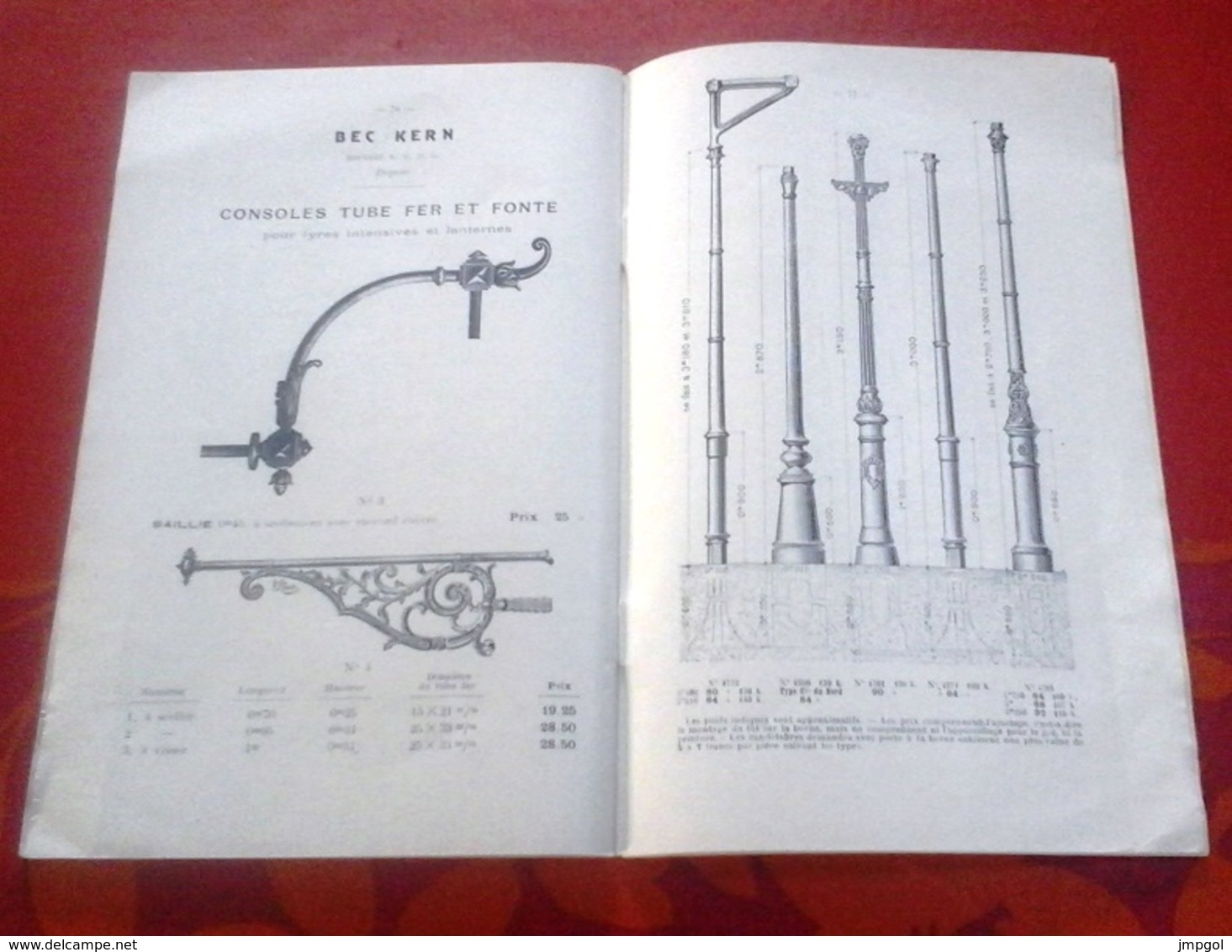 Catalogue Eclairage Société Française Chaleur et Lumière Bec Kern Bordeaux 1909-1910 Public et Domestique Lanternes