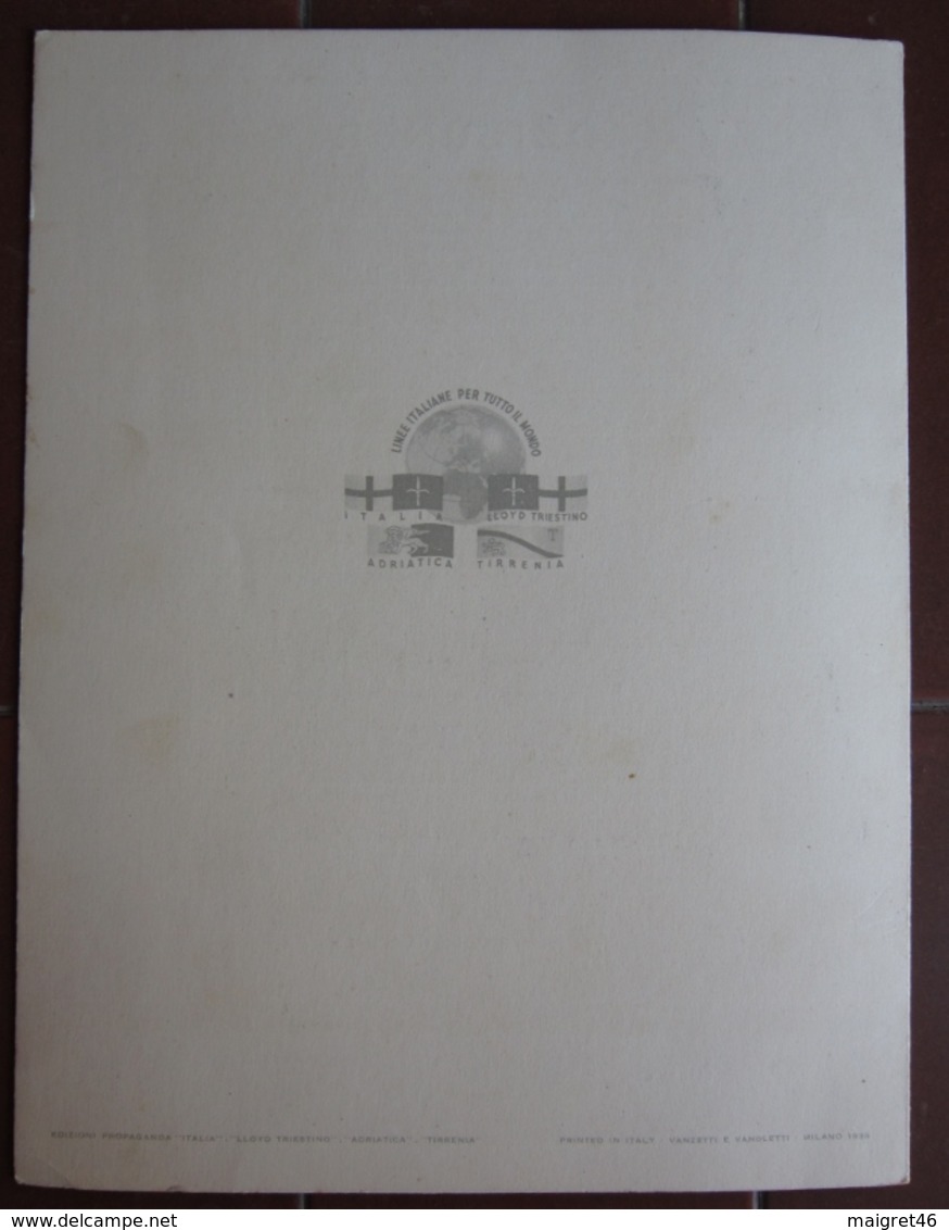 MENU ITALIA ITALIA LLOYD TRIESTINO ADRIATICA TIRRENIA MOTONAVE NEPTUNIA ANNO 1939 TETUAN MAROCCO ILLUSTRATORE VENEZIANI - Menus