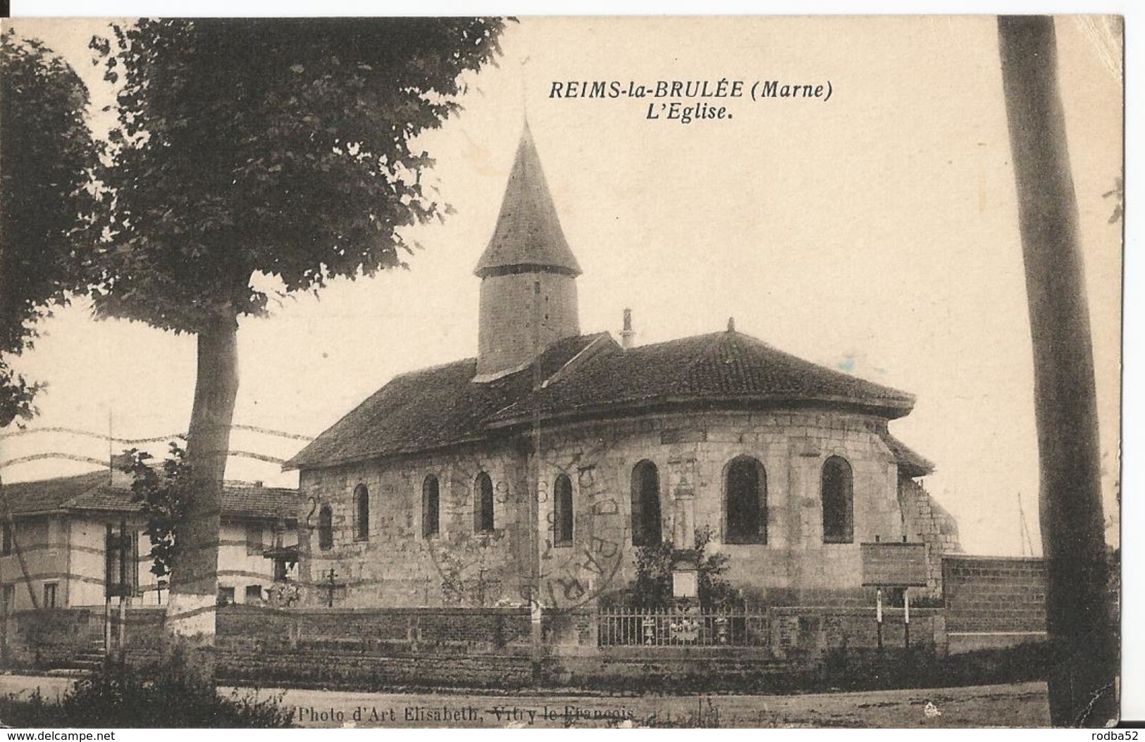 CPSM -  51 - Marne - Reims La Brulée - église - 1936 - Autres & Non Classés