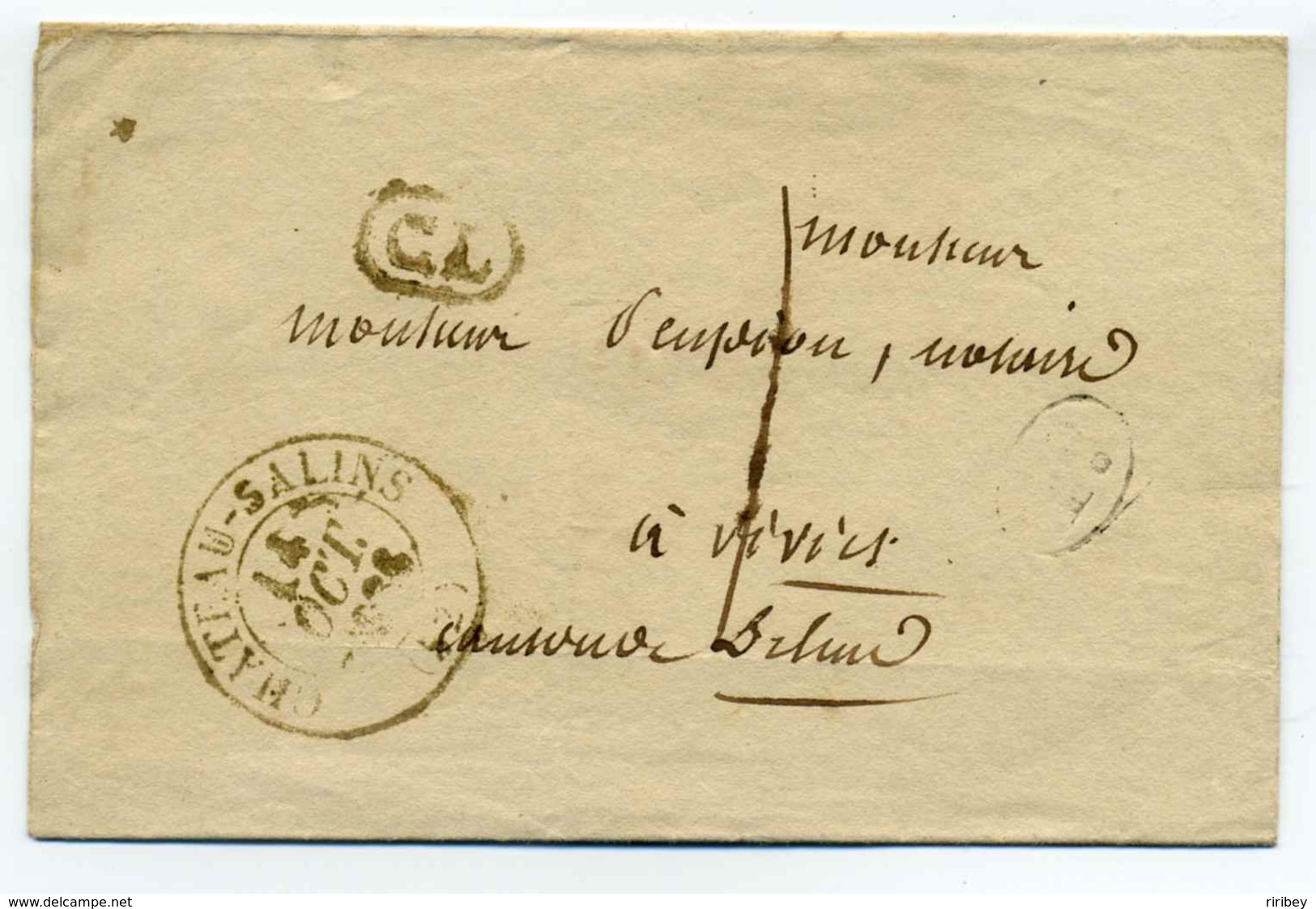 T13 CHATEAU SALINS + CL + Taxe 1 Décime Locale / Dept 52 Meurthe / 1836 - 1801-1848: Précurseurs XIX