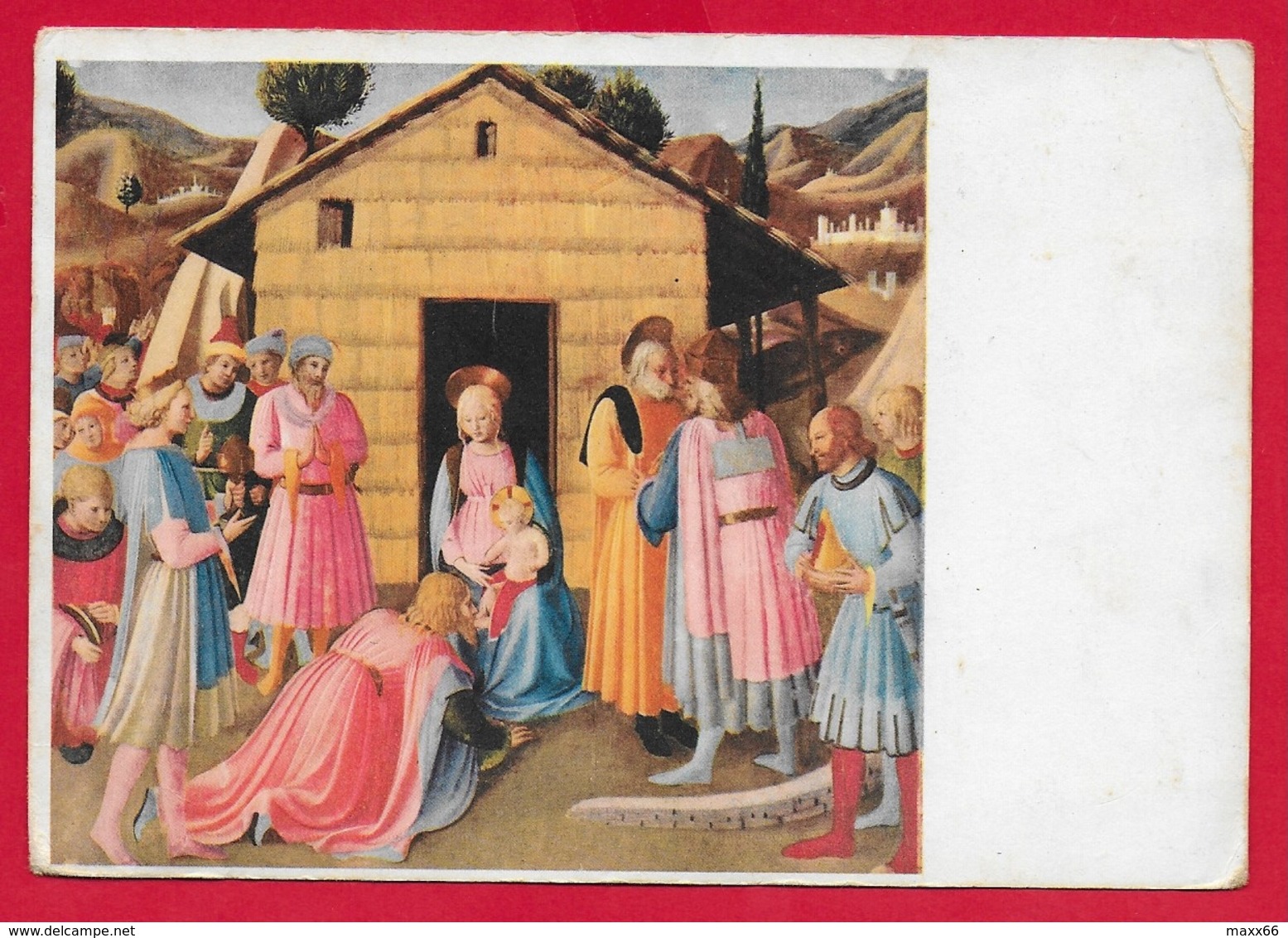 CARTOLINA VG ITALIA - L'ADORAZIONE DEI MAGI - Fra Giovanni Da Fiesole Detto Beato Angelico - 10 X 15 - 1956 - Pittura & Quadri