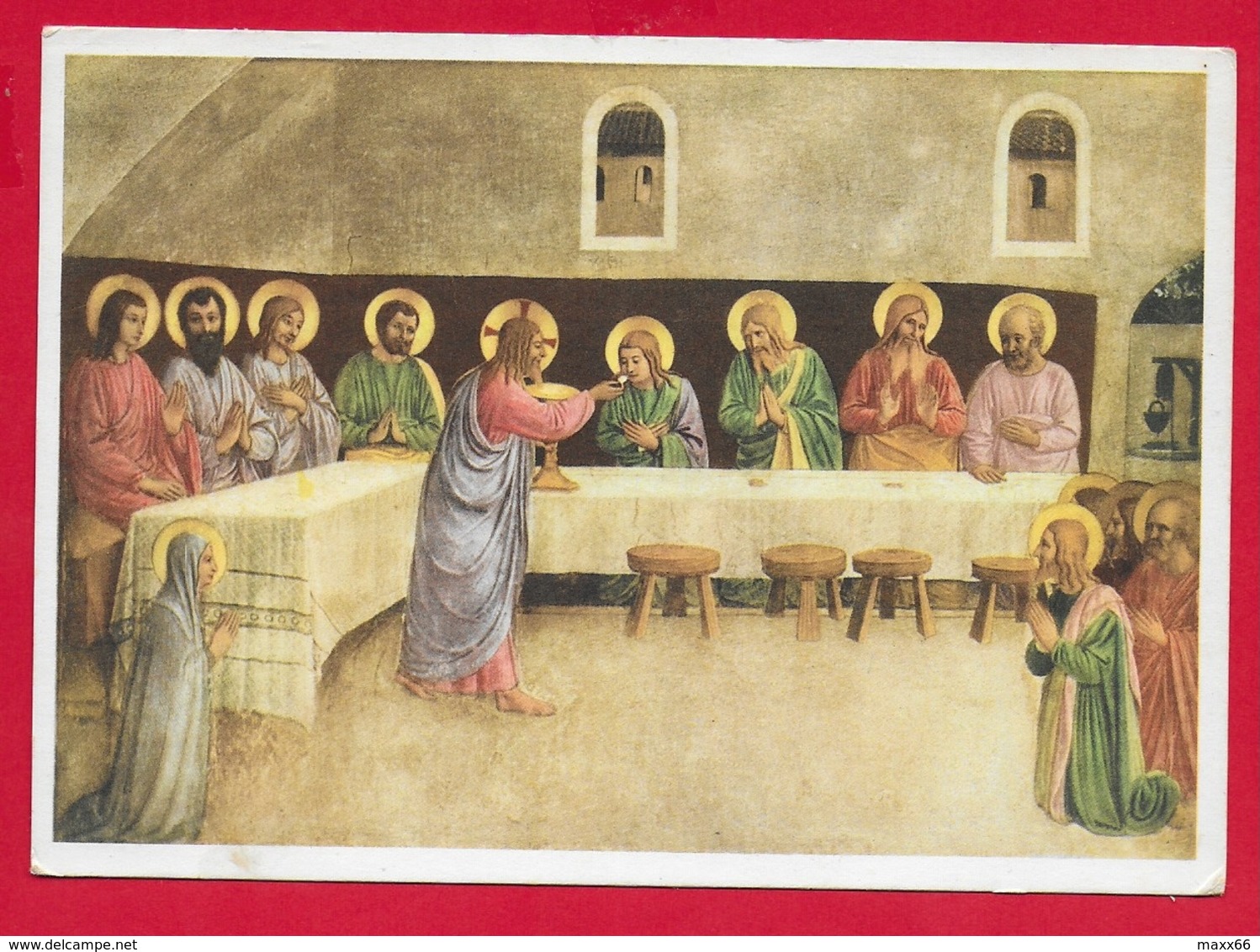 CARTOLINA VG ITALIA - LA COMUNIONE DEGLI APOSTOLI - Fra Giovanni Da Fiesole Detto Beato Angelico - 10 X 15 - 1965 - Pittura & Quadri