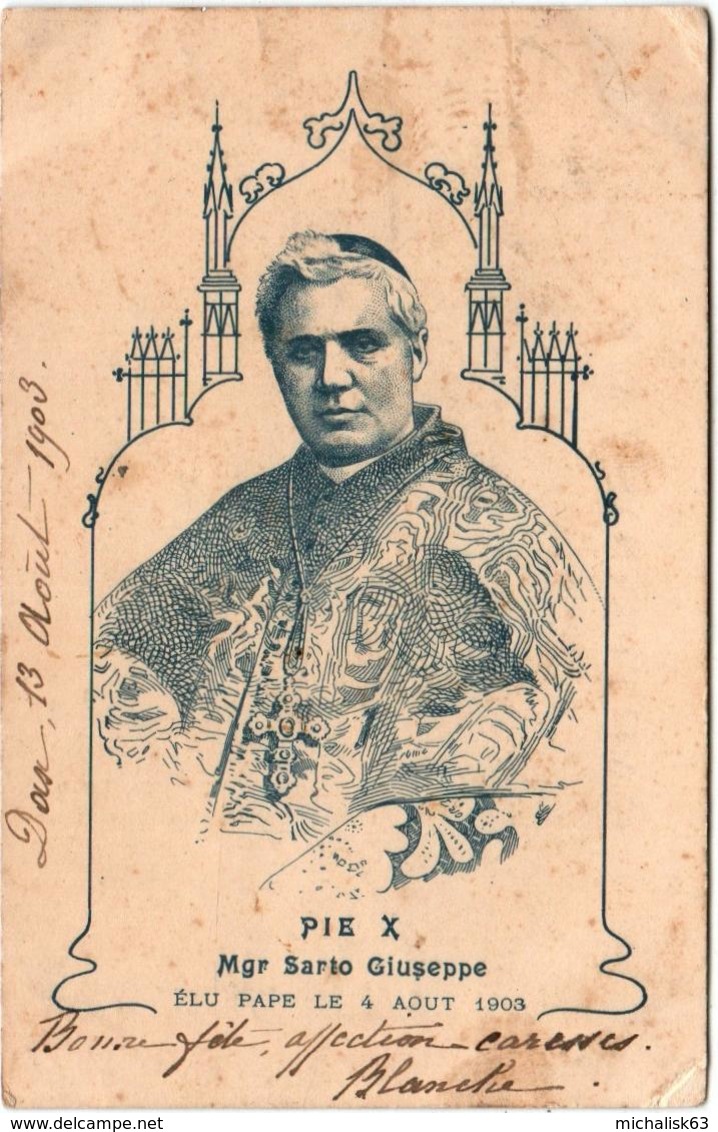 5THT 74 CPA - PIE X Mgr SARTO GIUSEPPE ELU PAPE LE 4 AOUT 1903 - Papas