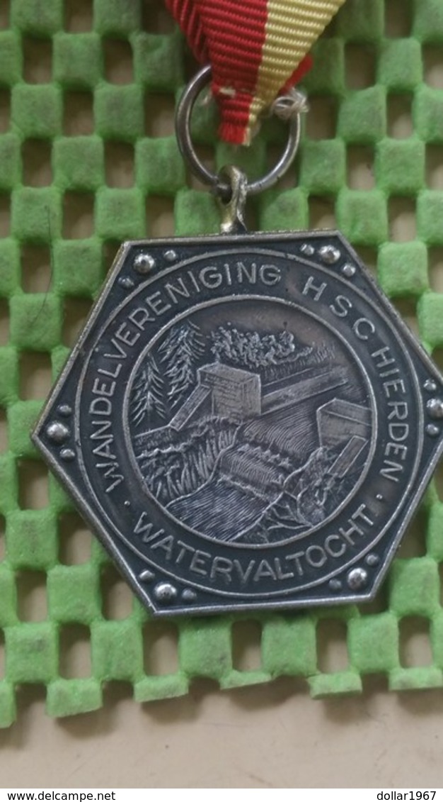 Medaille :Netherlands  -Watervaltocht - H.S.C Hierden -Gem. Hardenwijk  .  / Vintage Medal - Walking Association - Andere & Zonder Classificatie