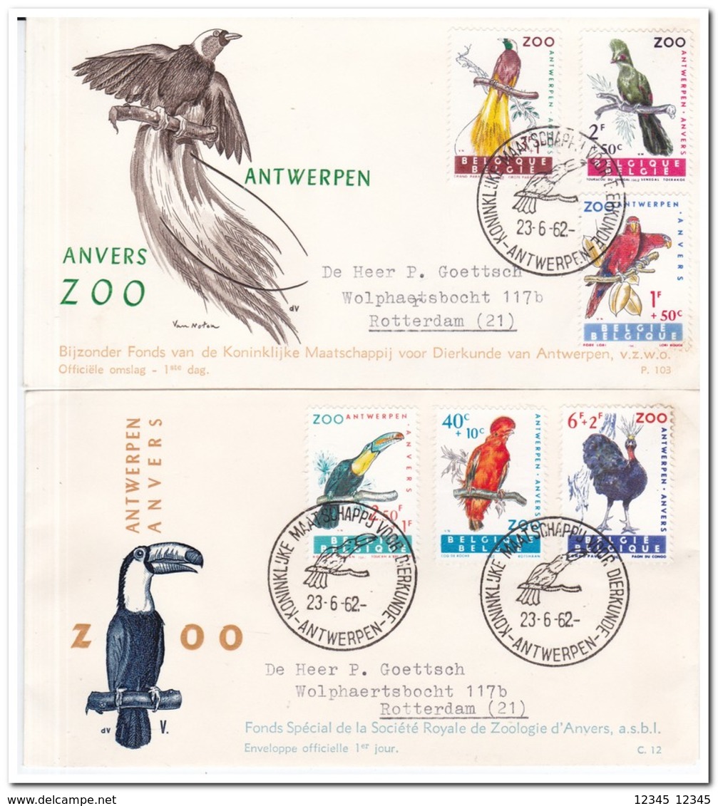 België 1962, FDC To Netherland, Birds - Brieven En Documenten