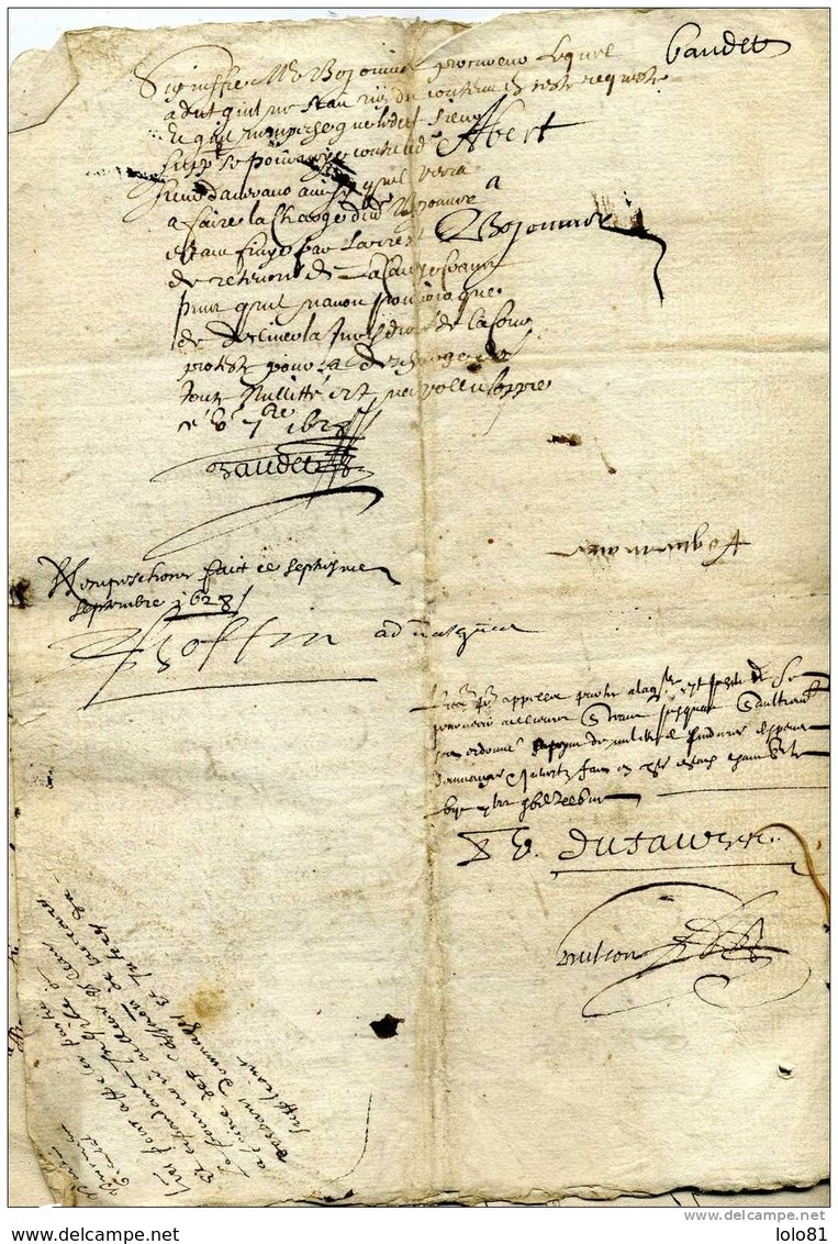 Lettre Du XVIle S, Région Midi-Pyrénées, Baron De Roquemaure - Non Classificati