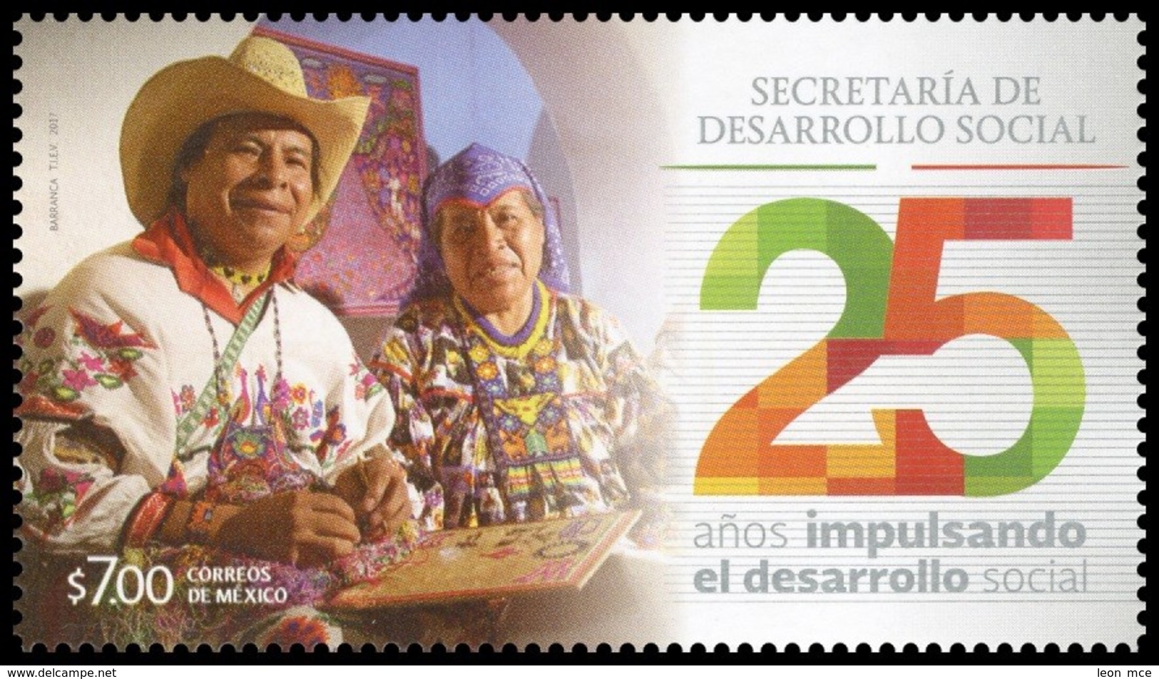 2017 MÉXICO 25 Aniversario De La Secretaria De Desarrollo Social MNH 25 YEARS DRIVING SOCIAL DEVELOPMENT, PEOPLE - Mexique