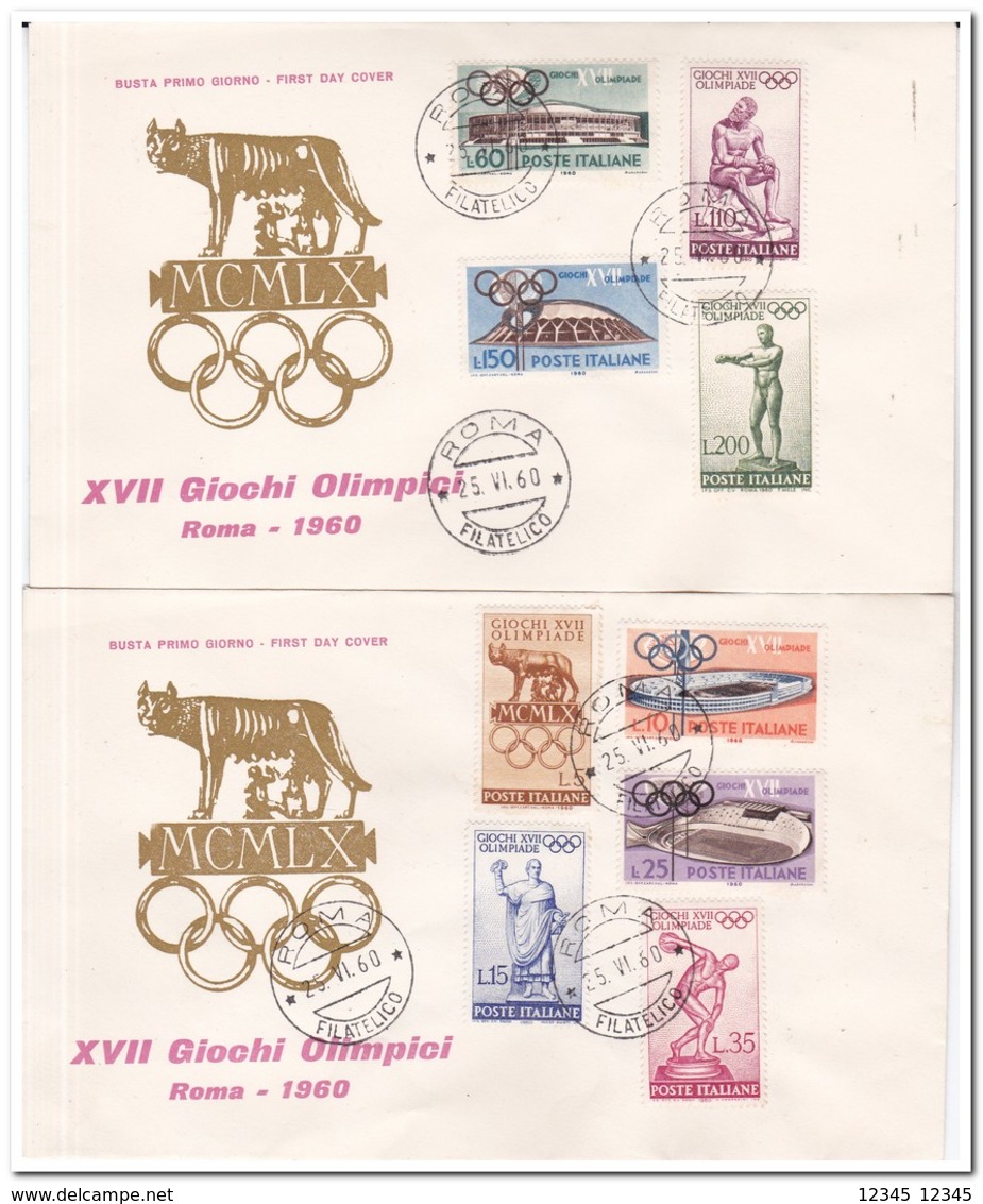 Italië 1960, FDC Unwritten, Olympic Games - Zonder Classificatie