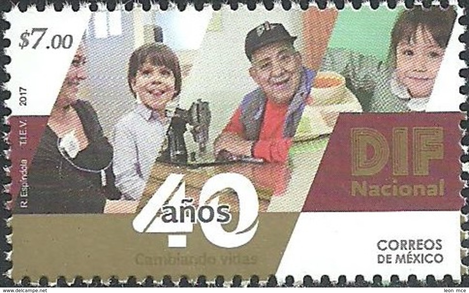 2017 MÉXICO 40 Años Del DIF MNH,  SOCIAL WELFARE, CHILDREN, 40th ANNIVERSARY OF DIF - México