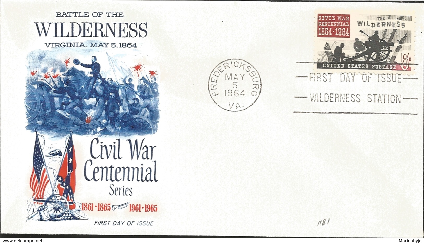 J) 1964 UNITED STATES, MASONIC GRAND LODGE, BATTLE OF THE WILDERNESS, CIVIL WAR CENTENNIAL SERIES, FDC - Covers & Documents