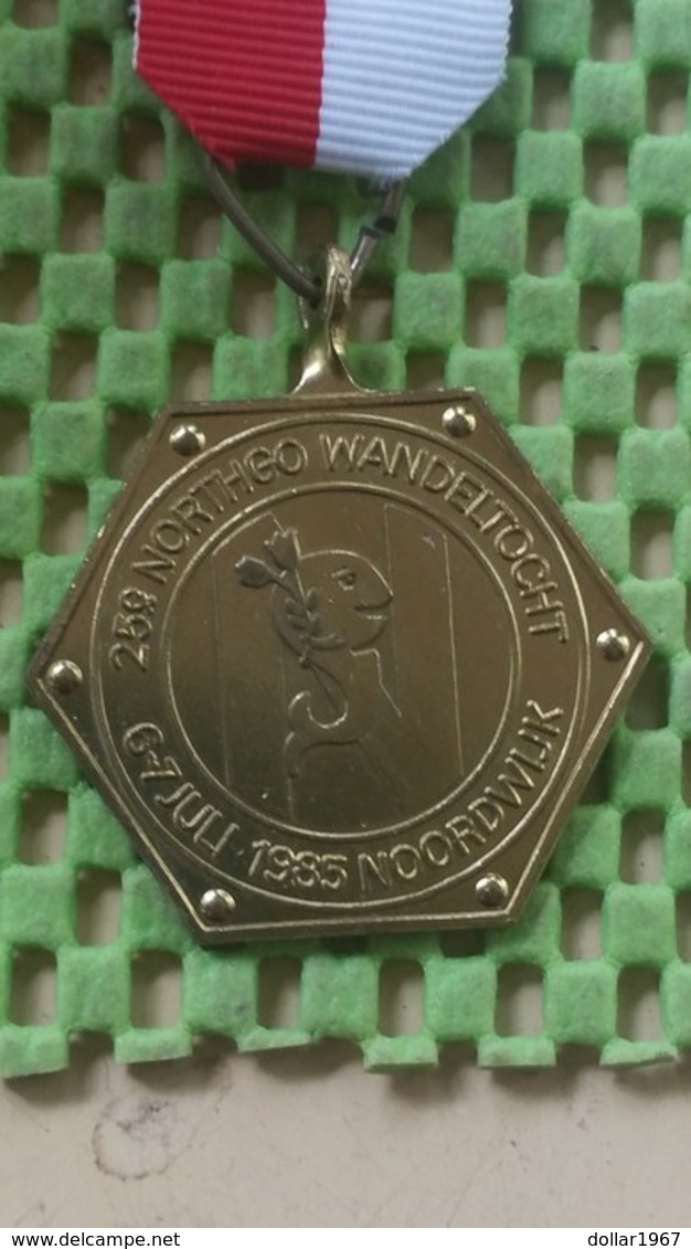 Medaille :Netherlands  - 25 E Northgo Wandeltocht - 6-7-1985 , Noorwijk.  / Vintage Medal - Walking Association - Andere & Zonder Classificatie