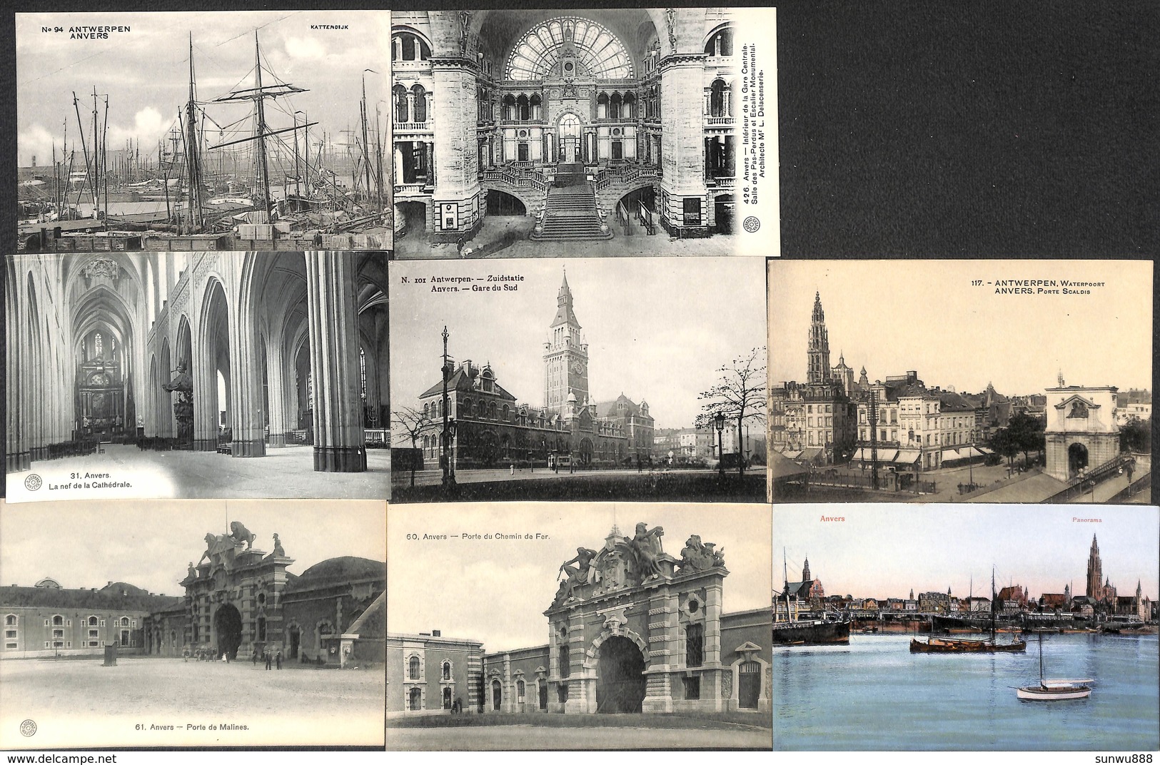 Anvers - Leuke Kleine Lot 10 PK's (animatie, Gekleurd, Tram,...) - Antwerpen