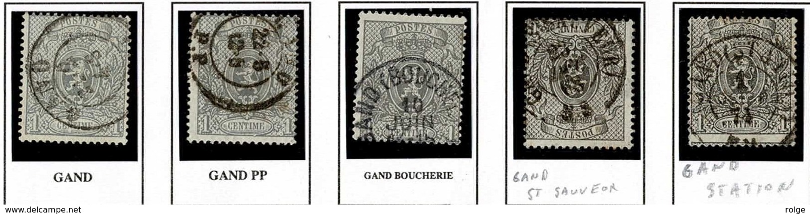 +MW-4327   GAND+GANDPP+GAND BOUCHERIE+GAND ST SAUVEUR +GAND STATION  Dubbel Cirkel  OCB  23 - 1866-1867 Petit Lion