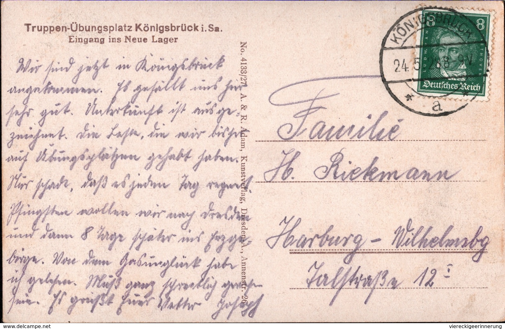 ! 1928 Alte Ansichtskarte Aus Königsbrück, Truppenübungsplatz, Eingang Ins Neue Lager, Sachsen - Koenigsbrueck