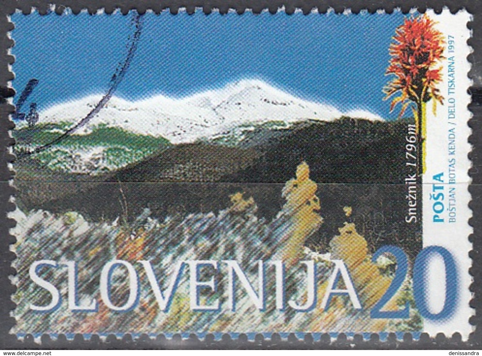 Slovenija 1997 Michel 175 O Cote (2006) 0.80 Euro Montagne Sneznik Cachet Rond - Slovénie