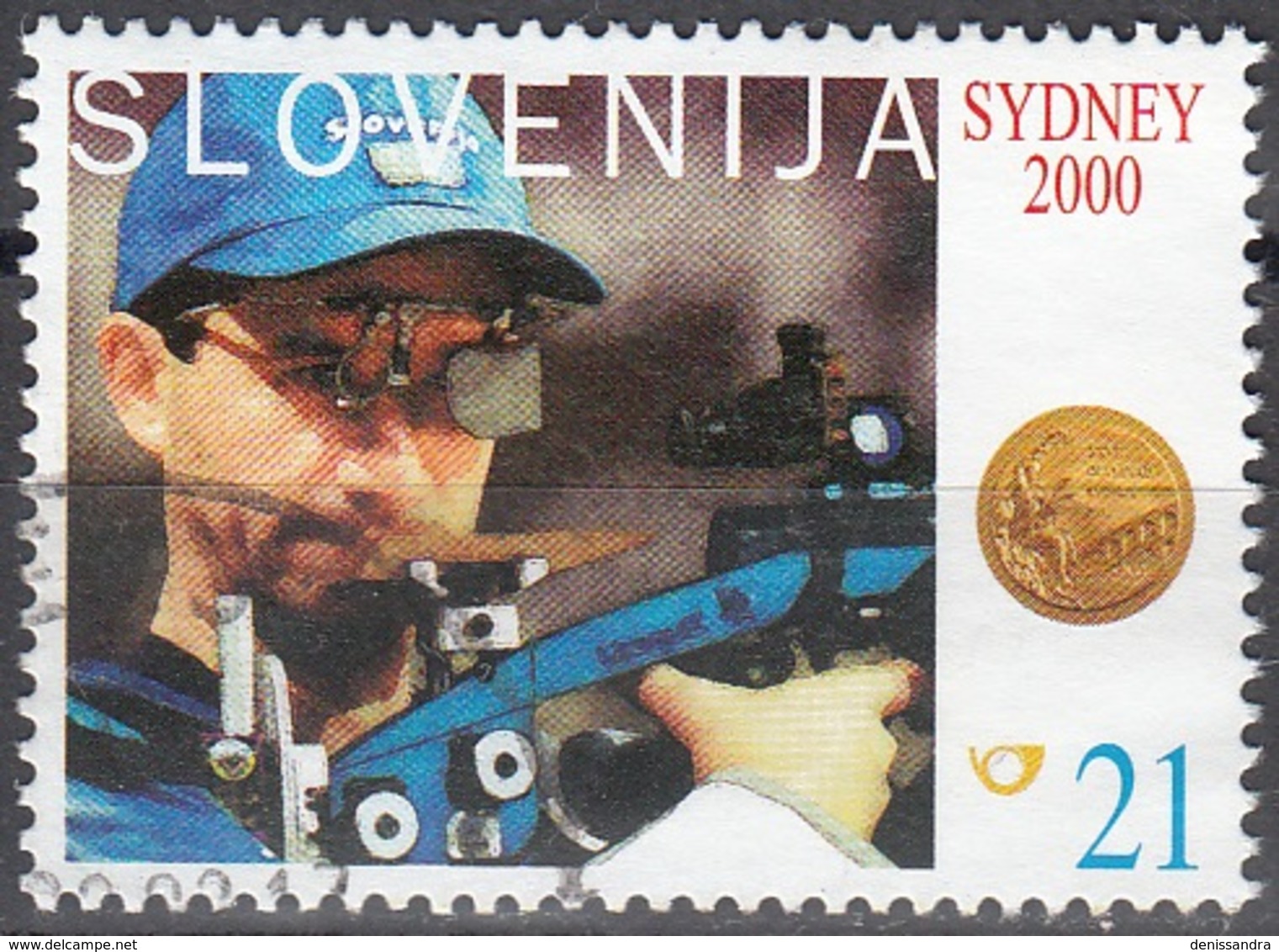Slovenija 2000 Michel 326 O Cote (2006) 0.50 Euro Jeux Olympiques à Sydney Tir Sportif Cachet Rond - Slovénie