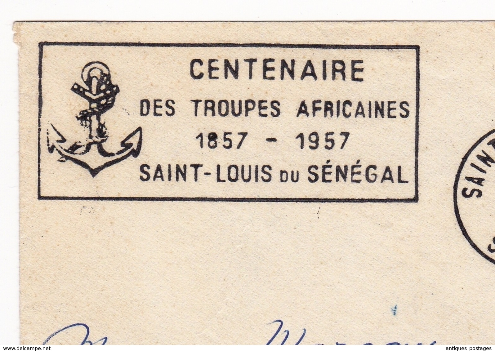 Lettre Saint Louis Du Sénégal Centenaire Des Troupes Africaines Général Faidherbe - Brieven En Documenten