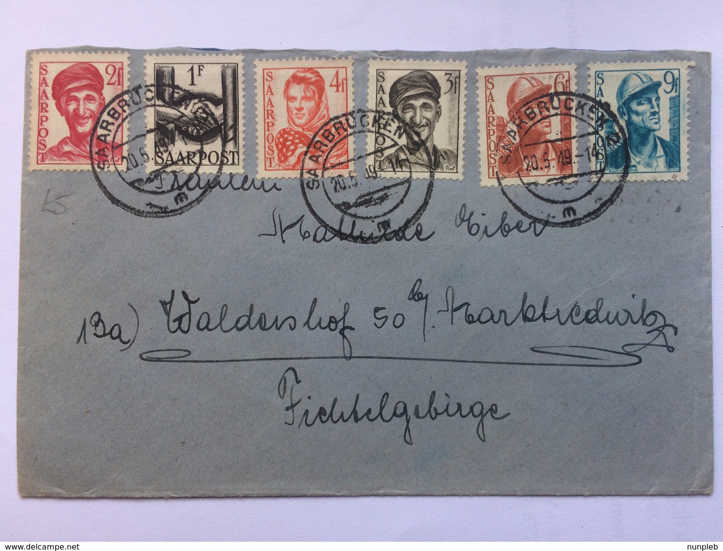 SAAR 1949 Cover Saarbrucken With Stamps Both Sides - Covers & Documents