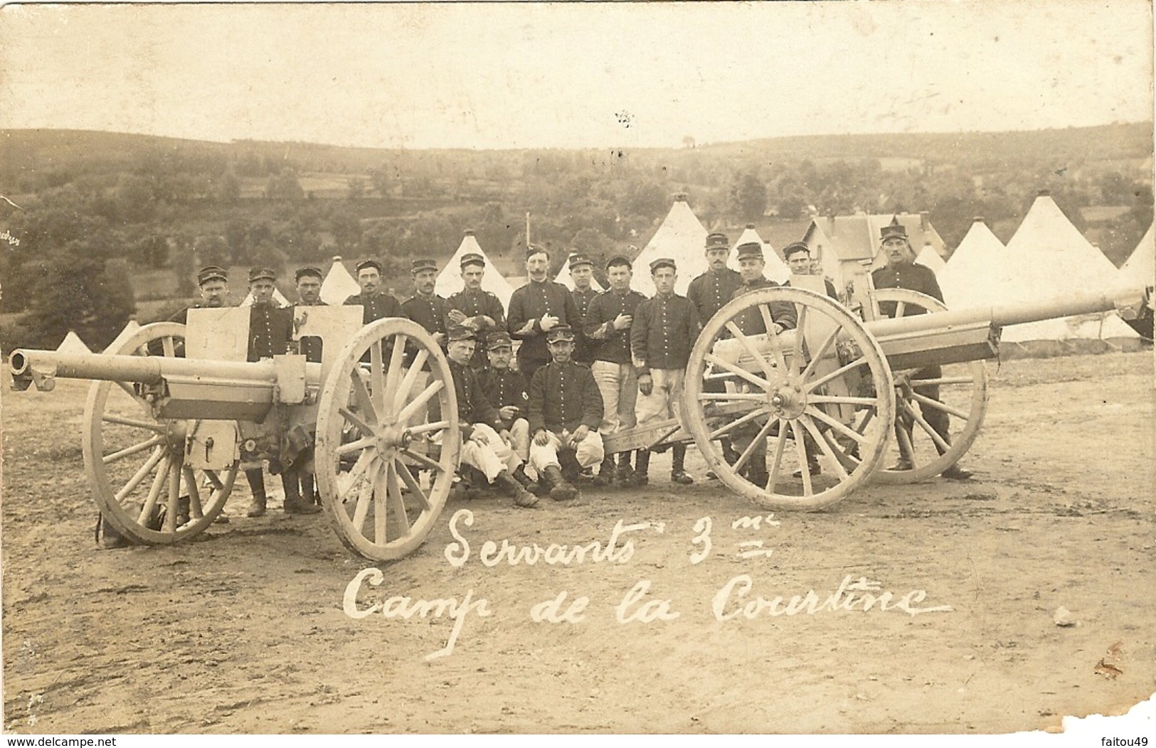 23 - Militaria Camp De La COURTINE  Manoeuvres   CANONS DE 75  ( Att Coin D Gau Bas)  247 - La Courtine