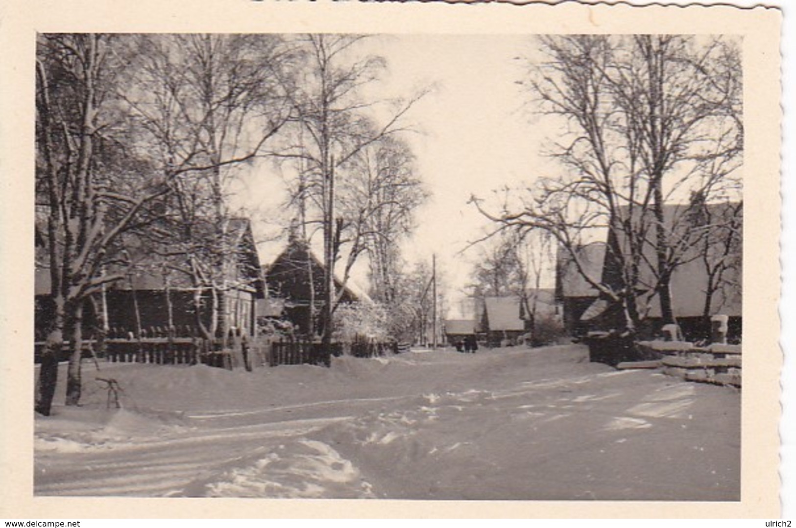 Foto Dorf Im Winter - Holzhäuser - Russland - Ca. 1940 - 9*6cm (43010) - Orte