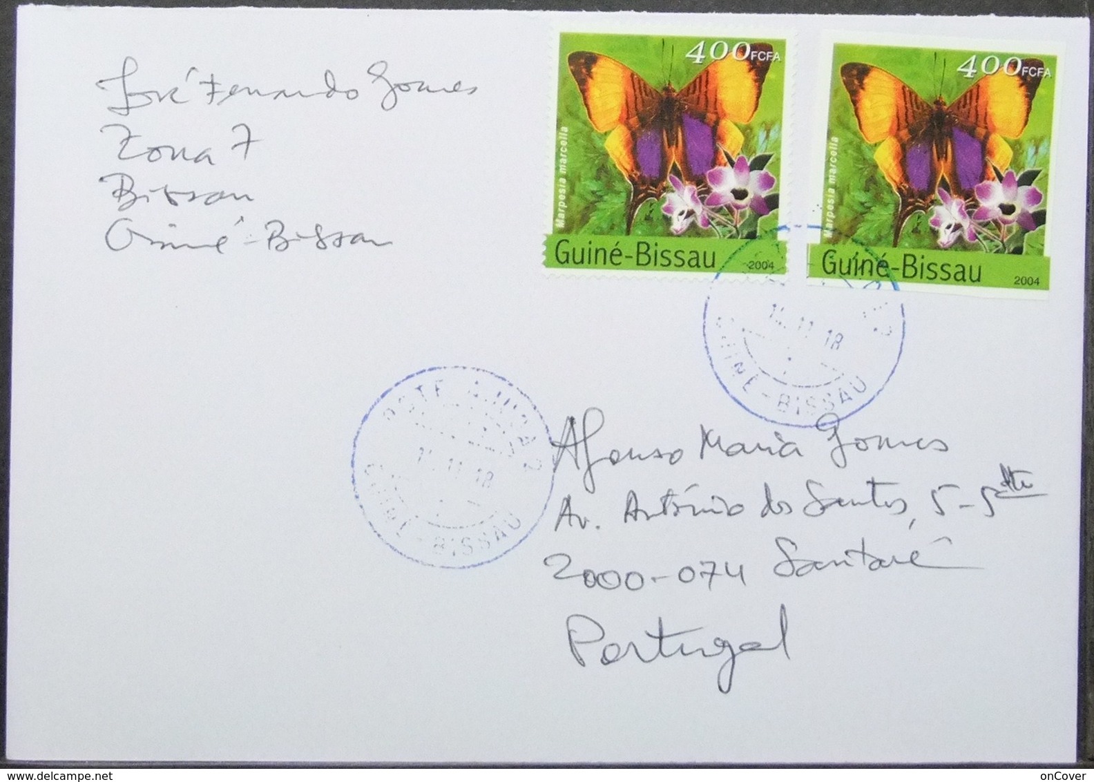 Guine-Bissau - Cover To Portugal Butterfly Perforate & Imperforate - Butterflies