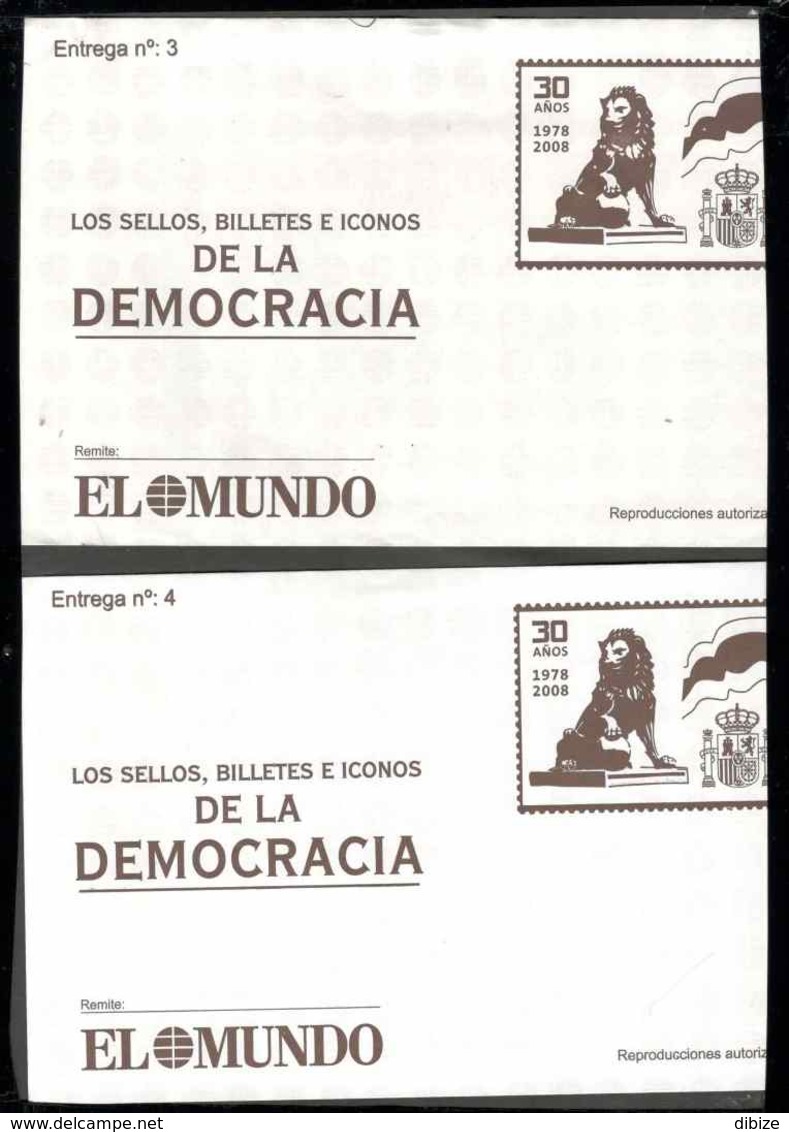 España. Los Sellos, Billetes E Iconos De La Democracia. 10 Entregas El Mundo. N° 3 A 12. Reproduccion - Proofs & Reprints