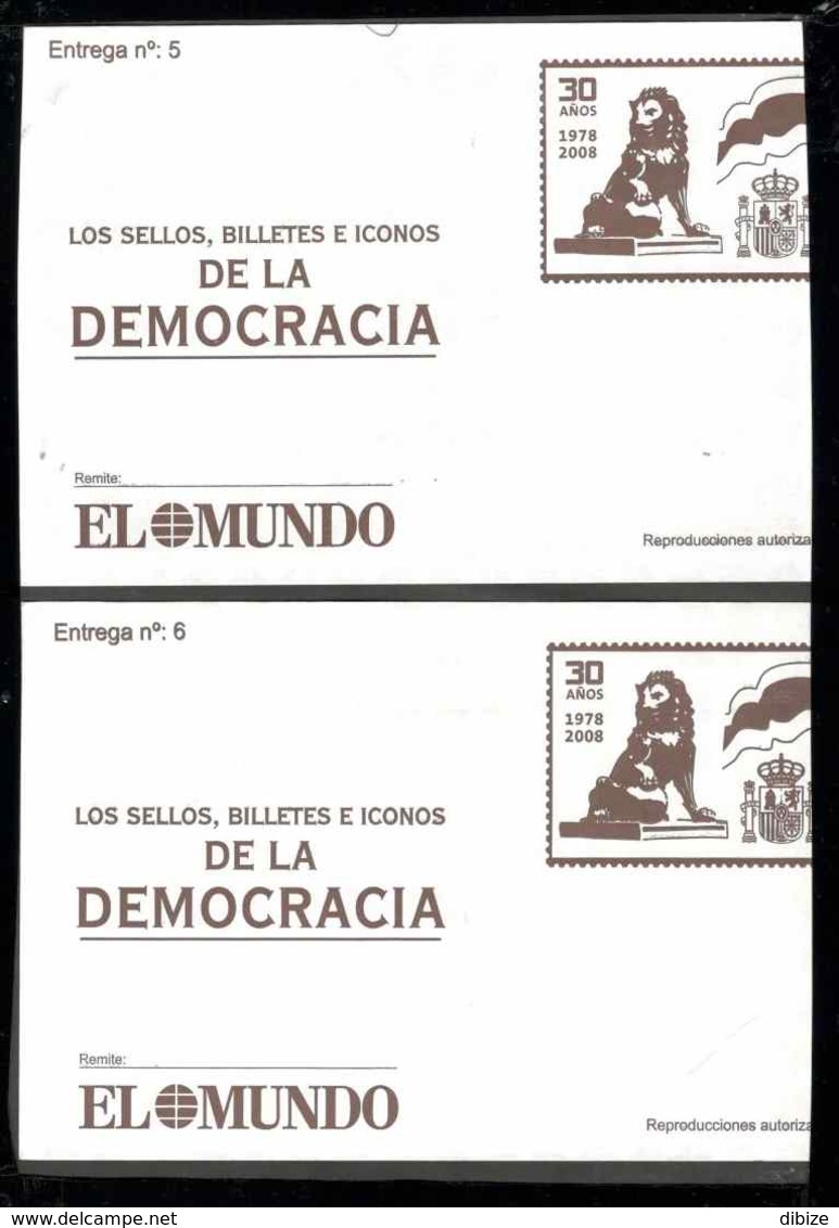 España. Los Sellos, Billetes E Iconos De La Democracia. 10 Entregas El Mundo. N° 3 A 12. Reproduccion - Proofs & Reprints