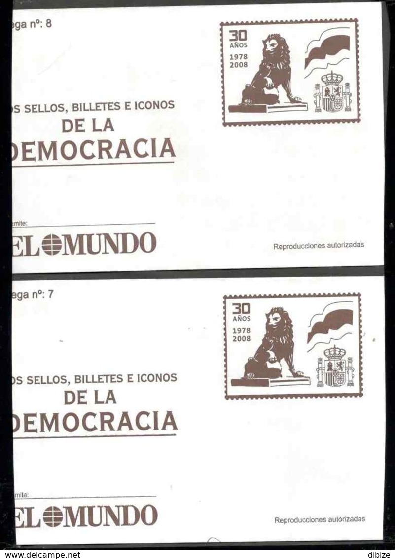 España. Los Sellos, Billetes E Iconos De La Democracia. 10 Entregas El Mundo. N° 3 A 12. Reproduccion - Proeven & Herdrukken