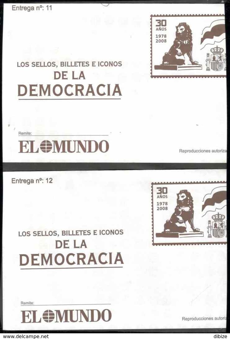 España. Los Sellos, Billetes E Iconos De La Democracia. 10 Entregas El Mundo. N° 3 A 12. Reproduccion - Essais & Réimpressions