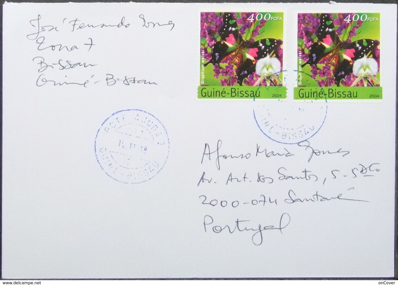 Guine-Bissau - Cover To Portugal Butterfly Perforate & Imperforate - Farfalle