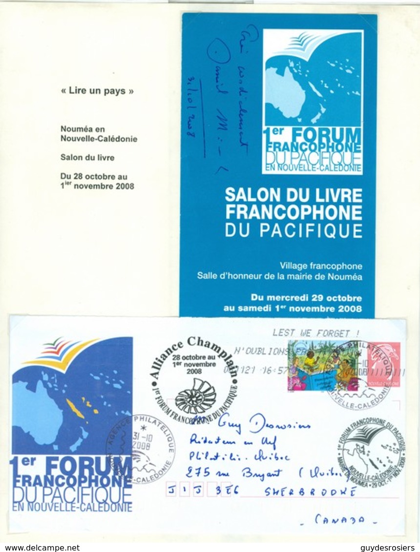 Alliance Champlain; Francophonie. Journée De La Francophonie. Premier Forum. FRAIS De POSTE (6988) - Storia Postale