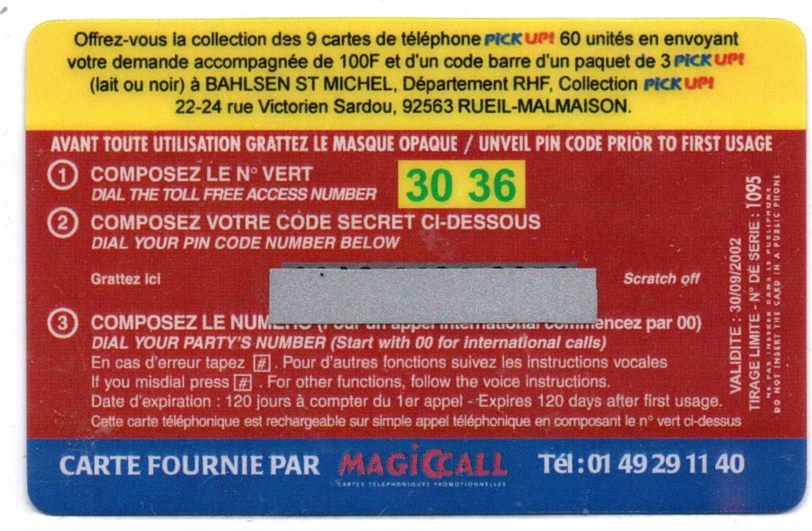 Carte Magiccall - Neuve Non Grattée - Andere & Zonder Classificatie