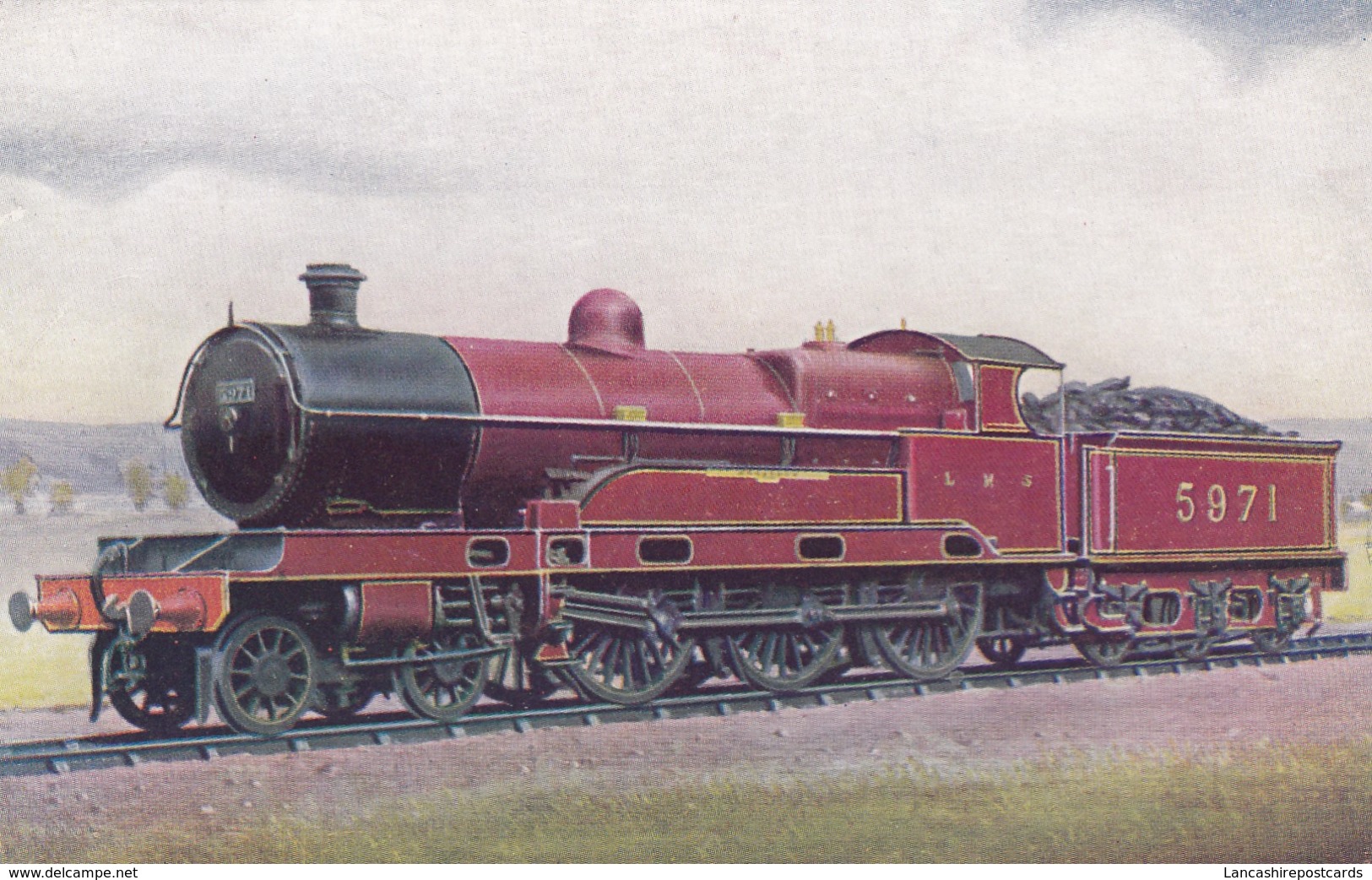 Postcard LMS Train Named Croxteth 4 Cyl 4-6-0 By Ian Allan My Ref  B13548 - Trains