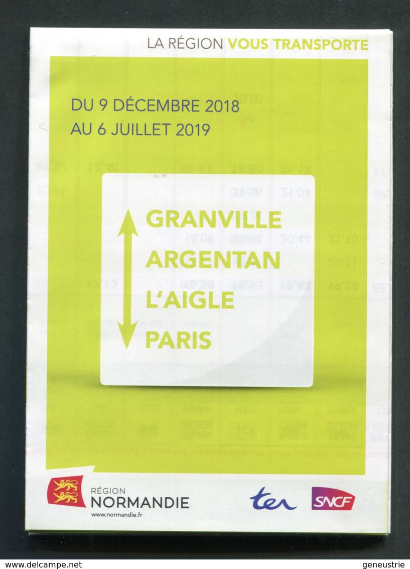 Horaire Des Trains SNCF De La Ligne "Granville - Paris-Montparnasse" Chemin De Fer - Normandie - Autres & Non Classés