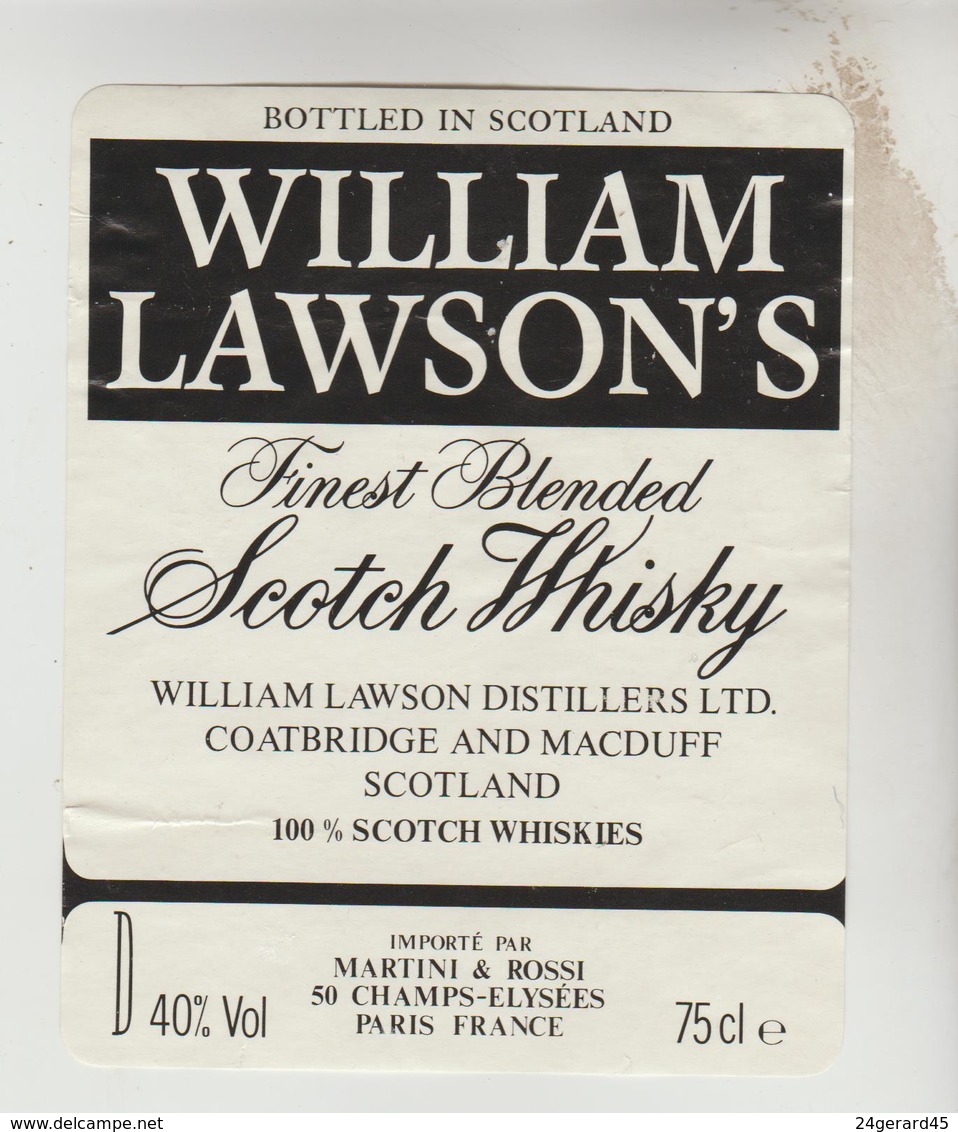 3 ETIQUETTES OENOPHILIE PUBLICITE VIN ALCOOL - Whisky WHITE HEATHER, WILLIAM LAWSON'S, Apéritif VIN LORRAIN - Whisky